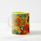 Van Gogh - Sonnenblumen 12 Zweifarbige Tasse (Vorderseite Links)