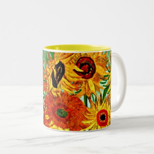 Van Gogh - Sonnenblumen 12 Zweifarbige Tasse (VorderseiteRechts)