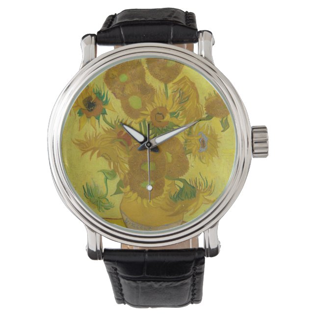 VAN GOGH - Sonnenblumen 1889 Armbanduhr (Vorderseite)