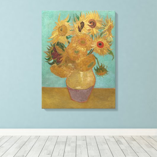Van Gogh - Sonnenblumen, 3. Version, Wiederholung Leinwanddruck (Insitu (Holzboden))