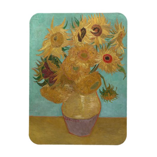 Van Gogh - Sonnenblumen, 3. Version, Wiederholung Magnet (Vertikal)