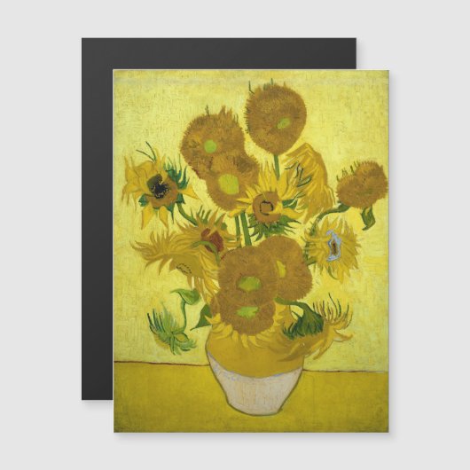 Van Gogh - Sonnenblumen, 4. Version, Wiederholung Magneteinladung (Vorne/Hinten)
