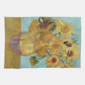 Van Gogh Sonnenblumen - Blau & Gelb Impressionismu Geschirrtuch (Horizontal)