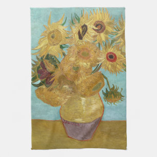 Van Gogh Sonnenblumen - Blau & Gelb Impressionismu Geschirrtuch