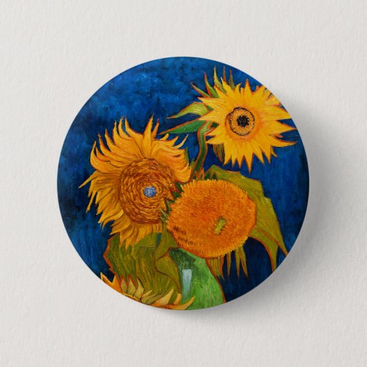 Van Gogh Sonnenblumen Button (Vorderseite)