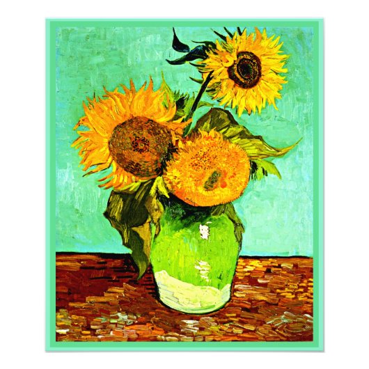 Van Gogh - Sonnenblumen, Drei, Foto Print (Vorne)