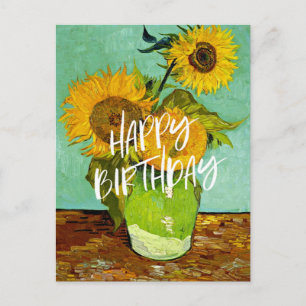Van Gogh - Sonnenblumen, Drei, Happy Birthday! Postkarte
