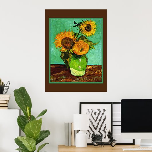 Van Gogh - Sonnenblumen, Drei, Poster (Heimbüro)