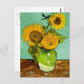 Van Gogh - Sonnenblumen, Drei Postkarte (Vorne/Hinten)