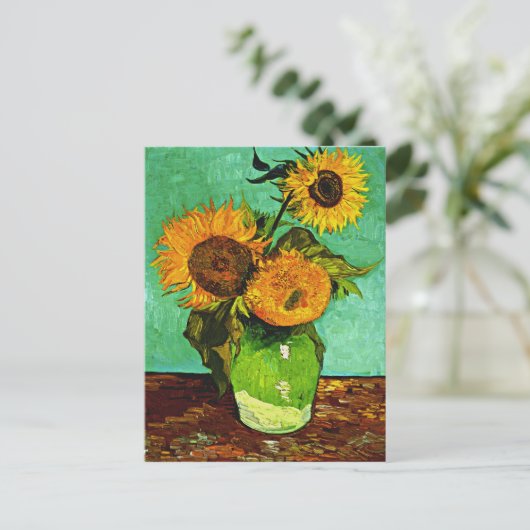 Van Gogh - Sonnenblumen, Drei Postkarte (Stehend Vorderseite)