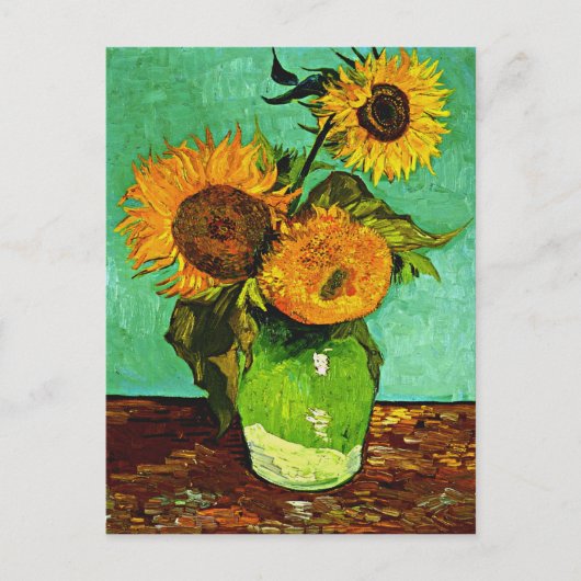 Van Gogh - Sonnenblumen, Drei Postkarte (Vorderseite)