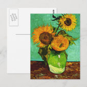 Van Gogh - Sonnenblumen, Drei, Postkarte (Vorne/Hinten)