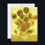 Van Gogh Sonnenblumen Einladungen<br><div class="desc">Van Gogh Sonnenblumen Einladungen. Ölmalerei auf Leinwand aus dem Jahre 1888. Vase mit fünfzehn Sonnenblumen ist eine der beliebtesten Stillleben von Vincent Van Gogh. Die brillante Verwendung von Gelb erinnert ruhig an das Ende des Sommers. Ein großartiges Geschenk für die Fans von Sonnenblumen,  Van Gogh,  Impressionismus und Stillleben Kunst.</div>