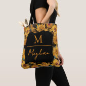 Van Gogh Sonnenblumen Gelb Schwarzes Monogramm Tasche (Von Nahem)