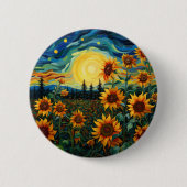 Van Gogh Sonnenblumen Gemälde Button (Vorderseite)