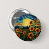 Van Gogh Sonnenblumen Gemälde Button (Vorne & Hinten)