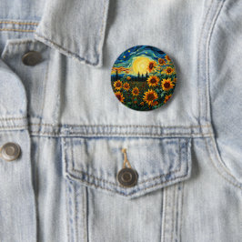 Van Gogh Sonnenblumen Gemälde Button