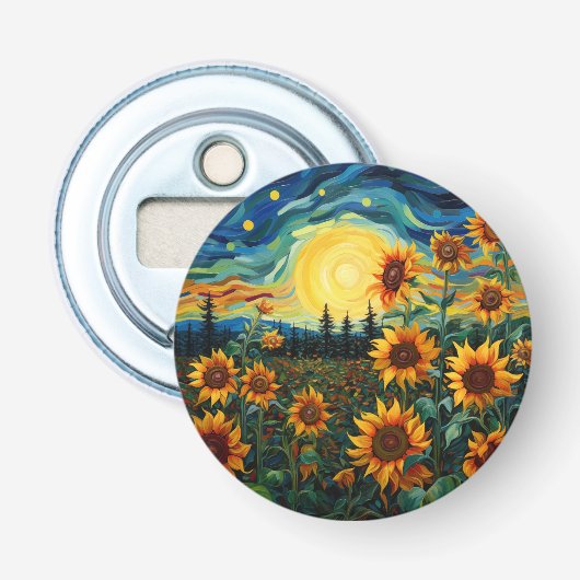 Van Gogh Sonnenblumen Gemälde Flaschenöffner (Vorderseite)