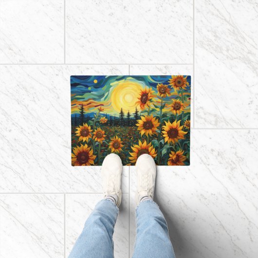 Van Gogh Sonnenblumen Gemälde Fußmatte (Indoor)