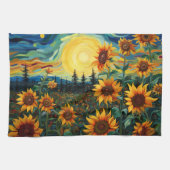 Van Gogh Sonnenblumen Gemälde Geschirrtuch (Horizontal)