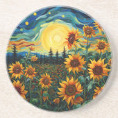 Van Gogh Sonnenblumen Gemälde Getränkeuntersetzer (Vorne)