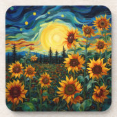 Van Gogh Sonnenblumen Gemälde Getränkeuntersetzer (Vorderseite)