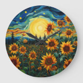 Van Gogh Sonnenblumen Gemälde Große Wanduhr (Vorderseite)