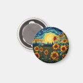 Van Gogh Sonnenblumen Gemälde Magnet (Vorderseite/Rückseite)