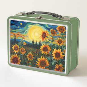 Van Gogh Sonnenblumen Gemälde Metall Brotdose