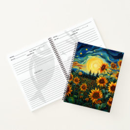 Van Gogh Sonnenblumen Gemälde Notizblock