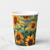 Van Gogh Sonnenblumen Gemälde Pappbecher (Rückseite)
