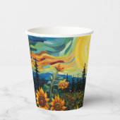 Van Gogh Sonnenblumen Gemälde Pappbecher (Vorderseite)