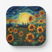 Van Gogh Sonnenblumen Gemälde Pappteller (Vorderseite)