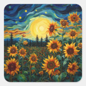 Van Gogh Sonnenblumen Gemälde Quadratischer Aufkleber (Vorderseite)