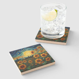 Van Gogh Sonnenblumen Gemälde Steinuntersetzer