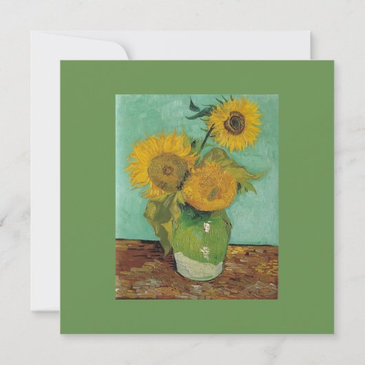 Van Gogh Sonnenblumen Hochzeit Einladung (Rückseite)