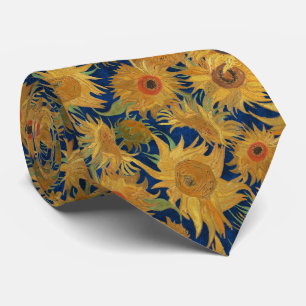 Van Gogh Sonnenblumen indigoblau orange salbei ock Krawatte