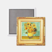 Van Gogh - Sonnenblumen - Kunst Magnet (Vorderseite/Rückseite)