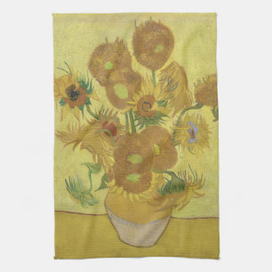 Van Gogh Sonnenblumen - Lebhaftes Gelb auf Gelb Geschirrtuch