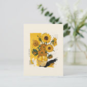 Van Gogh Sonnenblumen Modern Postkarte (Stehend Vorderseite)