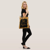 Van Gogh Sonnenblumen Rostbraunes Monogramm Tasche (Am Model)