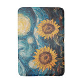 Van Gogh Sonnenblumen und Sternennacht Badematte (Vorderseite Vertikal)