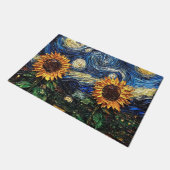 Van Gogh Sonnenblumen und Sternennacht Fußmatte (Schrägansicht)