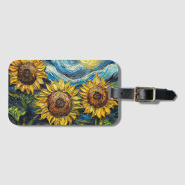 Van Gogh Sonnenblumen und Sternennacht Gepäckanhänger