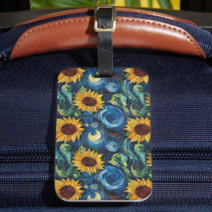 Van Gogh Sonnenblumen und Sternennacht Gepäckanhänger