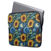 Van Gogh Sonnenblumen und Sternennacht Laptopschutzhülle (Vorderseite Links)