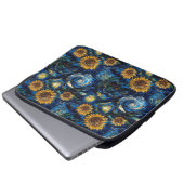 Van Gogh Sonnenblumen und Sternennacht Laptopschutzhülle (Vorne Knopf)