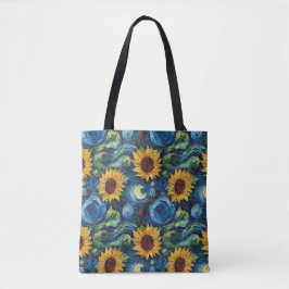 Van Gogh Sonnenblumen und Sternennacht Tasche
