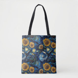 Van Gogh Sonnenblumen und Sternennacht Tasche