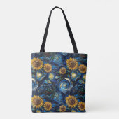 Van Gogh Sonnenblumen und Sternennacht Tasche (Rückseite)